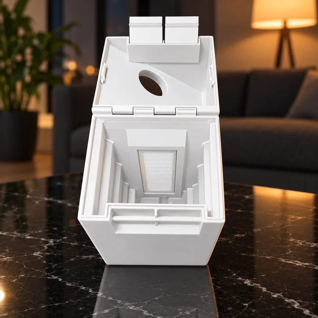 Roborock QRevo Serisi Robot Süpürge Toz Haznesi, yıkanabilir PETG, kapağı açık
